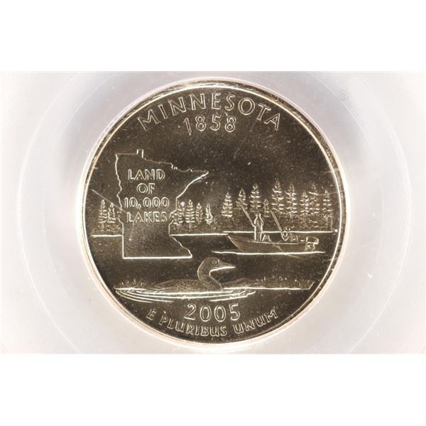 2005-D MINNESOTA QUARTER PCGS MS68 SATIN FINISH