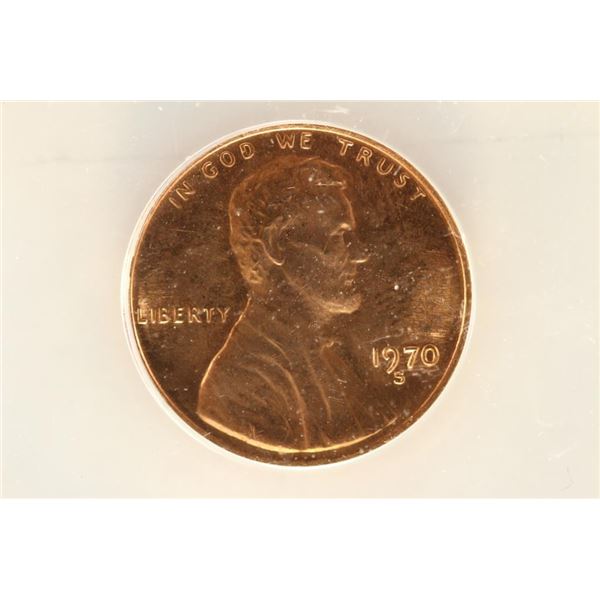 1970-S LARGE DATE LINCOLN CENT ANACS MS65RED