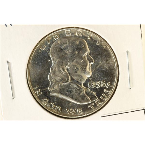 1958-D FRANKLIN HALF DOLLAR BRILLIANT UNC