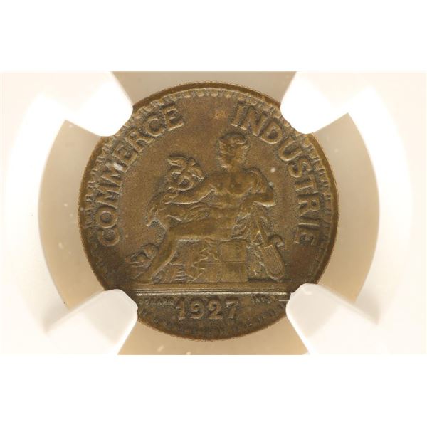 1927 FRANCE 50 CENTIMES NGC AU50