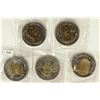 Image 1 : 5 ASSORTED GOLD ENHANCED DOUBLE EAGLE TOKENS