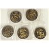 Image 2 : 5 ASSORTED GOLD ENHANCED DOUBLE EAGLE TOKENS