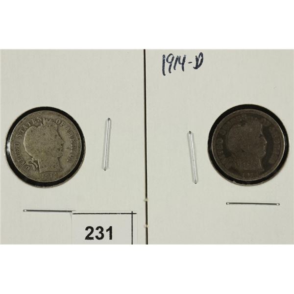 1914 & 1914-D BARBER DIMES