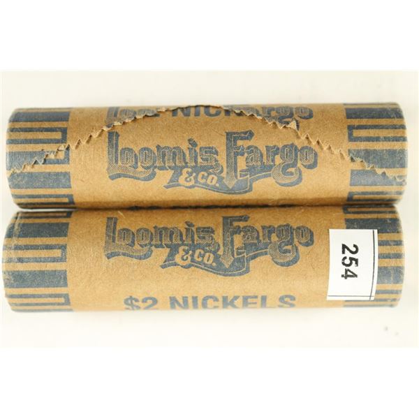 2-$2 ROLLS OF 2004-D JEFFERSON NICKELS BU