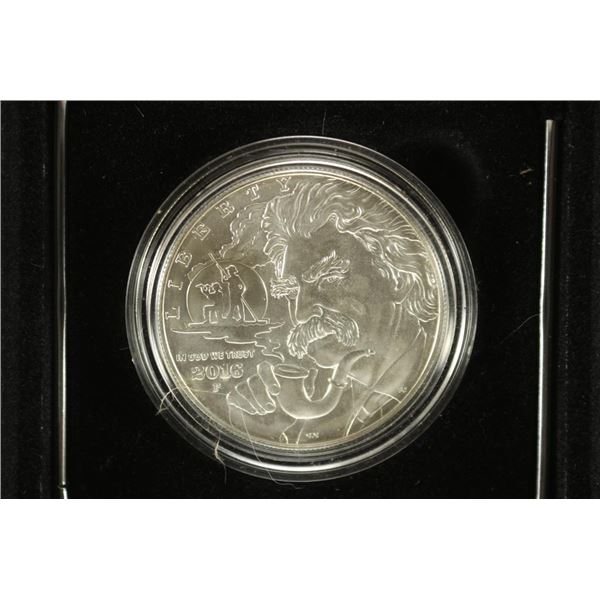 2016 MARK TWAIN COMMEMORATIVE UNC SILVER DOLLAR