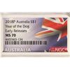 Image 3 : 2018-P AUSTRALIA YEAR OF THE DOG SILVER DOLLAR