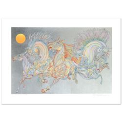Guillaume Azoulay, "Lever De Soleil" Limited Edition Serigraph with Hand Laid Si