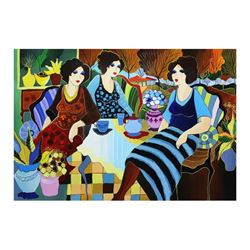 Patricia Govezensky, "Teatime In London" Original Acrylic On Canvas with Letter