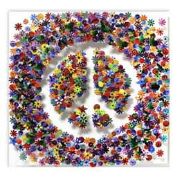 Patricia Govezensky, "Peace" Original 3D Metal Art on Wood with Letter of Authen