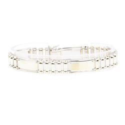 Fancy Link Men's Bracelet - 14KT Yellow and White Gold