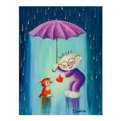 Dvoiris, Original Mixed Media Acrylic Painting on Canvas, Hand Signed with Lette