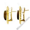 Image 3 : Scott Gauthier 18kt Yellow Gold Rectangular Banded Agate Earrings