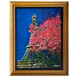 Howard Behrens (1933-2014), "Paris in the Spring" Hand Signed Original Painting