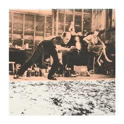 Ringo Daniel Funes , "Jackson Pollock at Work" One-of-a-Kind Hand Pulled Silkscr