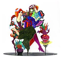 Patricia Govezensky, "We'll be Together" Original Painting on Cutout Steel with