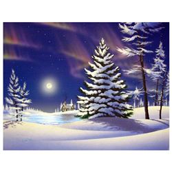 Ken Shotwell, "Aurora Retreat" Hand Signed Original Panting on Board with Certif