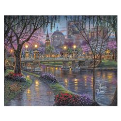 Robert Finale, "Boston Lagoon Bridge" Hand Signed, Artist Embellished Limited Ed
