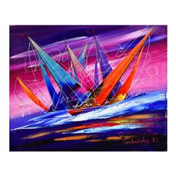 Natalia Sinkovsky, Hand Signed Original Acrylic Painting on Canvas with Letter A