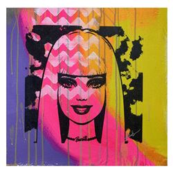 Gail Rodgers, "Barbie" Hand Signed Original Hand Pulled Silkscreen Mixed Media o