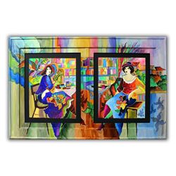 Patricia Govezensky, "Lea & Mila" Framed Original Watercolors with Hand Painted