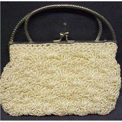 BEAUTIFUL ANTIQUE BEADED PURSE BAG #1554657