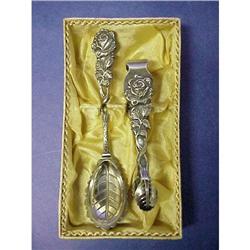 EDWARDIAN SUGAR TONGS and SUGAR SPOON #1554662