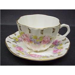 SHABBY CHIC ROSES GOLD GILT CUP/SAUCER #1554674