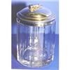 Image 1 : Faceted Glass humidor  with silverplated cigar #1555010