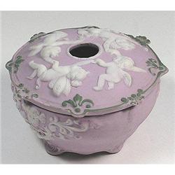 Schafer & Vater Pink Jasperware Trinket Jar #1555276