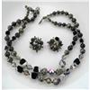 Image 1 : DEMI PARURE GLASS & CRYSTAL NECKLACE & EARRINGS#1555705