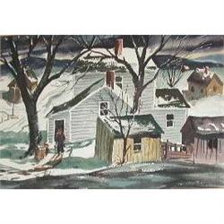 NJ Artist Henry M. Gasser Watercolor, SIGNED! #1593606