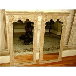 French Regency Mirrors Pair Cream Gilt C.1920 #1593626