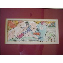 Peter Max Stamp & Drawing  #1593763