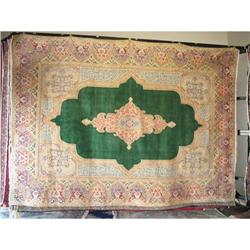 9'6" X  13'4" Green Kerman Oriental Rug #1593777