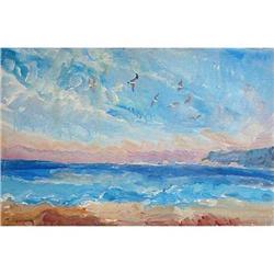 "Varna. The Seagull" oil in impressionism #1593831