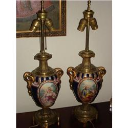 Louis VX Pocelain& Ormolu Urns #1593890