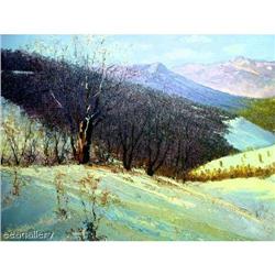 WINTER LANDSCAPE   EXQUISITE ORIGINAL OIL #1593940