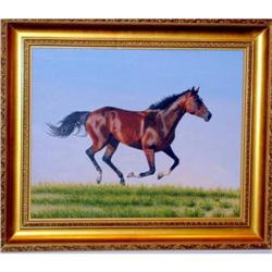 SUPERB ORIGINAL OIL PAINTING OF HORSE FRAMED #1593943