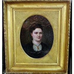 19c ART OUTSTANDING OIL PAINTING PORTRAIT #1593945