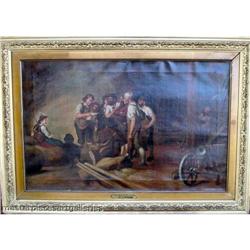 NEWS FROM THE FRONT 19c ORIGINAL OIL #1593948