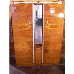 Art Deco Wardrobe w/ Rota Unit Mirror #1593956