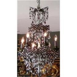 French Bronze and Crystal Bi-Color Chandelier #1594019