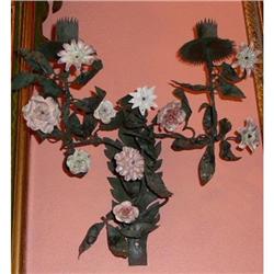 Pair of Painted Tole Sconces #1594020