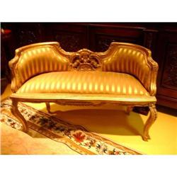 Upholstered French Style Giltwood Bench #1594084