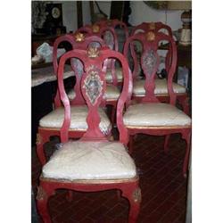 6  painted Italian chairs, 18th c. #1594145