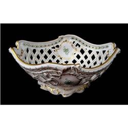 Large Oval Open Work Basket by Herend #1594156