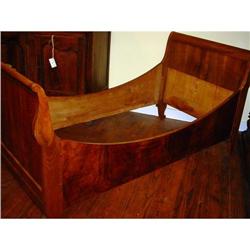 French Walnut Sleigh bed,  lit bateau c.1820 #1594243