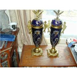 PAIR  LARGE SEVRES ART NOUVEAU  URNS #1594333