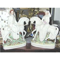 Pr. Antique Staffordshire Mounted Victoria and #1594337