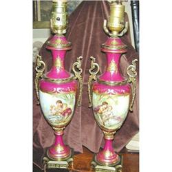 Pr. Antique Sevres Lamps w. Gilt  Bronze Mounts#1594344